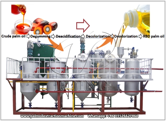 How does the palm oil refinery plant work?